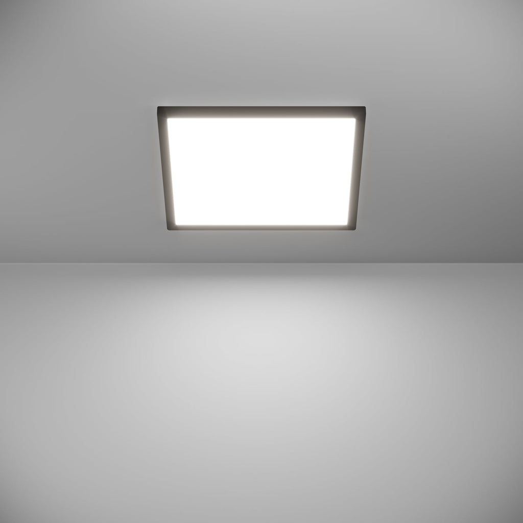 LED taklampe Rovito-Z dimbar CCT+RGB 39x39 cm IP44 svart med fjernkontroll