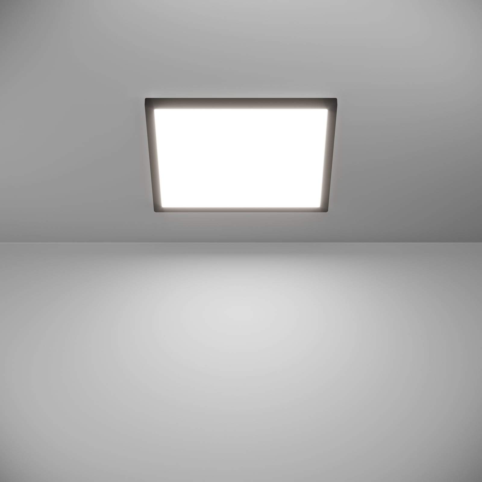LED taklampe Rovito-Z dimbar CCT+RGB 39x39 cm IP44 svart med fjernkontroll