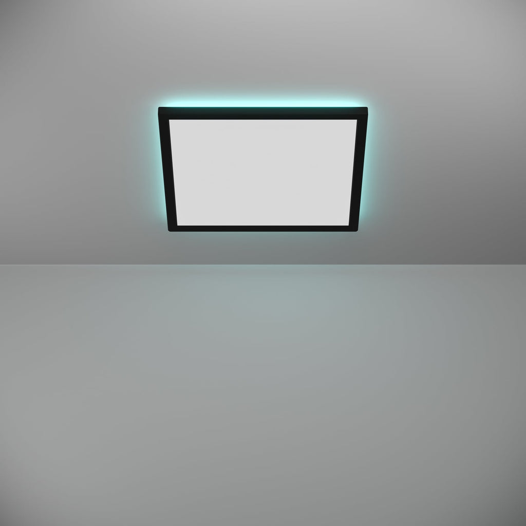 Appstyring av LED taklampe Rovito-Z dimbar CCT+RGB 39x39 cm IP44 svart
