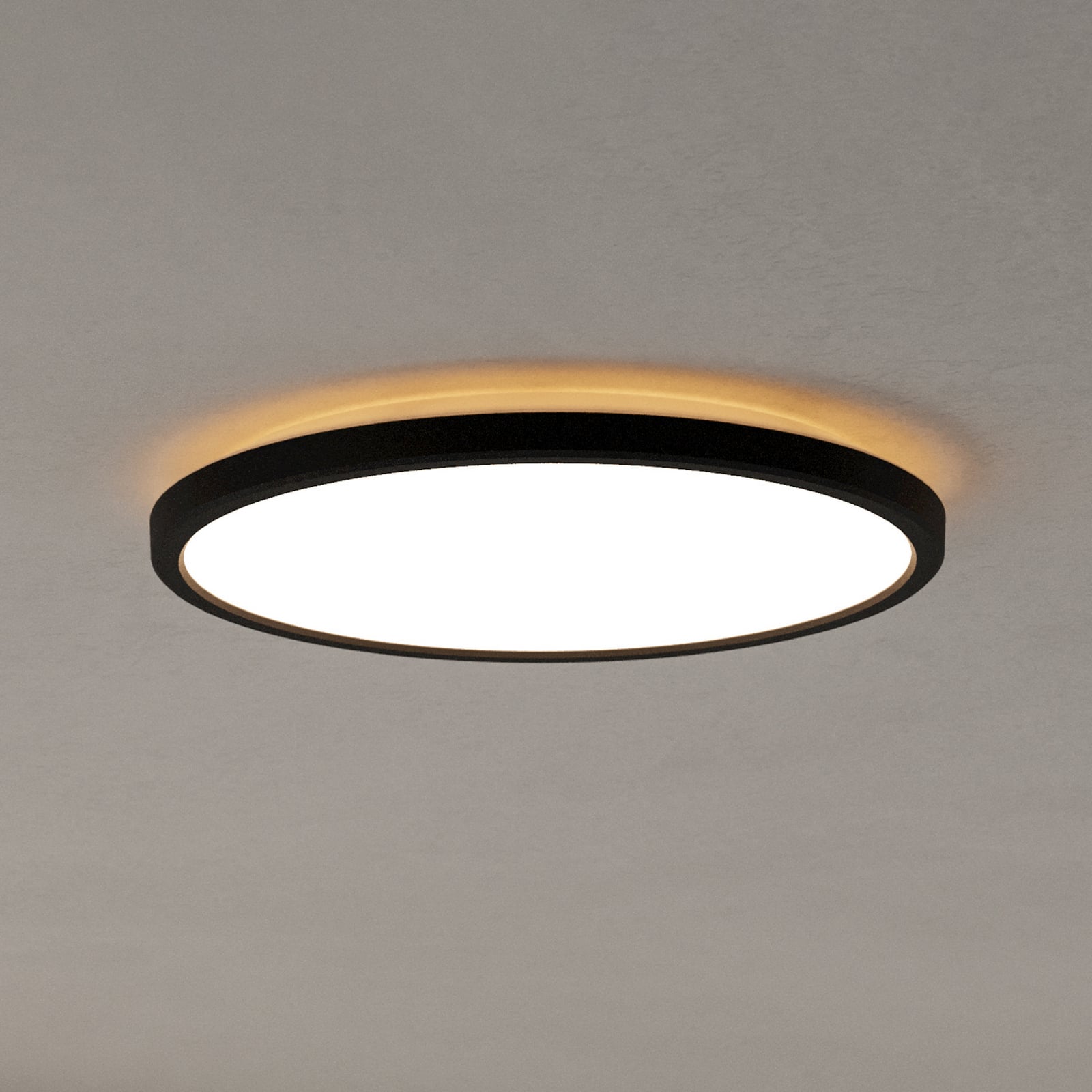 LED taklampe Rovito-Z dimbar RGB CCT svart forfra