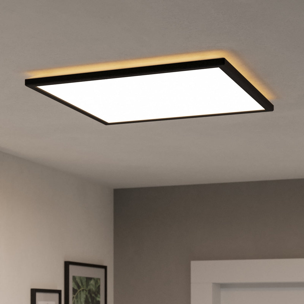 LED taklampe Rovito-Z RGBW dimbar 50x50 cm svart IP44 forfra