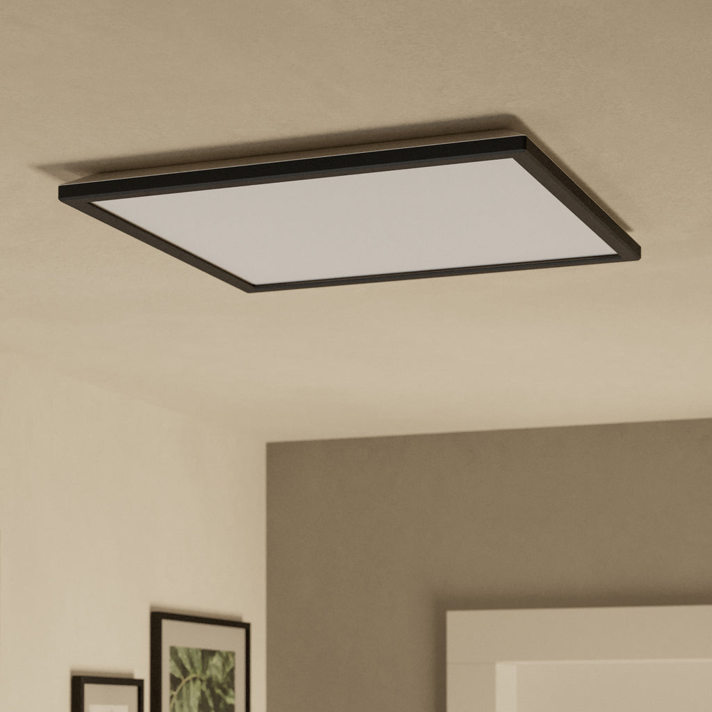 LED taklampe Rovito-Z RGBW dimbar 50x50 cm svart IP44 bakside