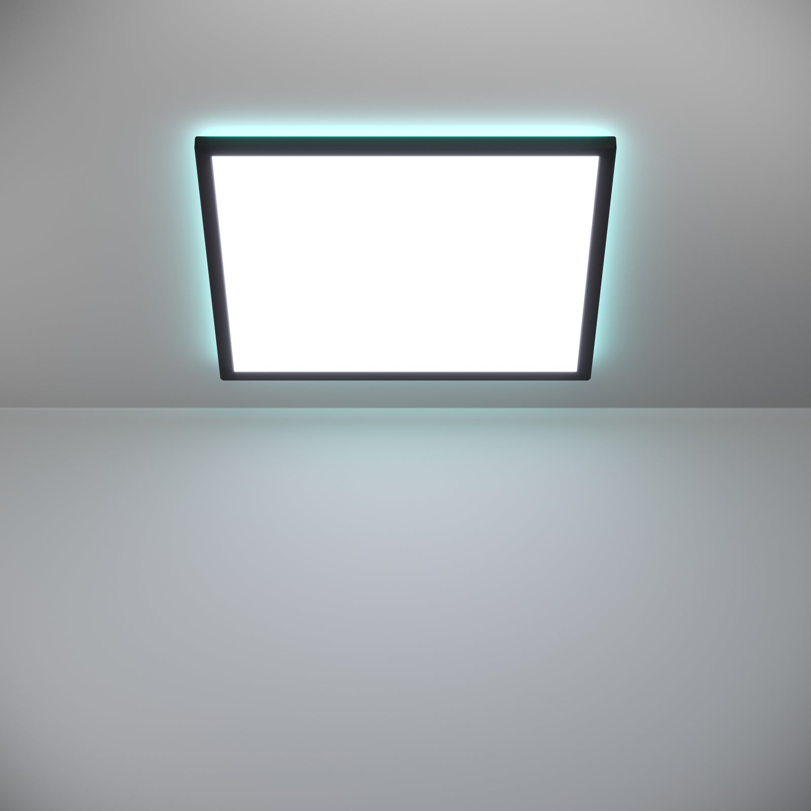 Smart styring av LED taklampe Rovito-Z RGBW dimbar 50x50 cm svart IP44 via app