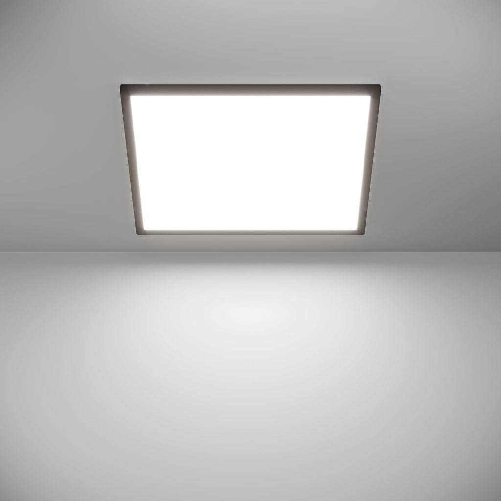 LED taklampe Rovito-Z RGBW dimbar 50x50 cm svart IP44 med fjernkontroll