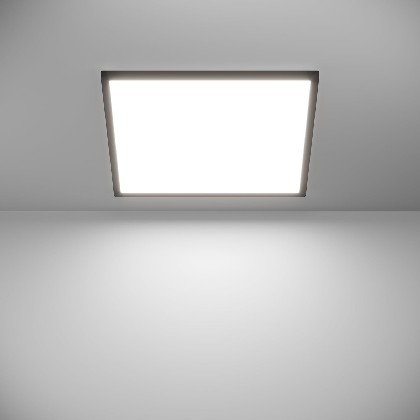 LED taklampe Rovito-Z RGBW dimbar 50x50 cm svart IP44 med fjernkontroll