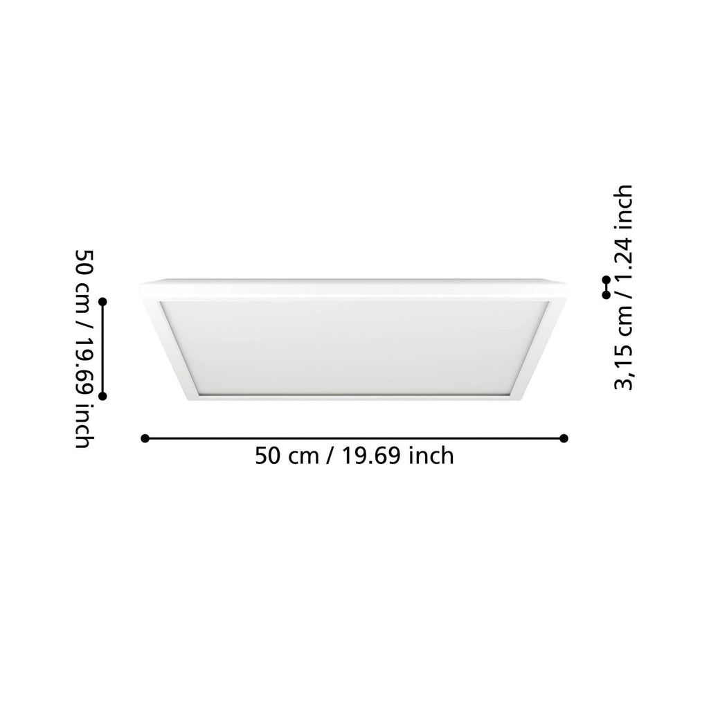 LED taklampe Rovito-Z smart dimbar hvit 50x50 cm IP44 detalj