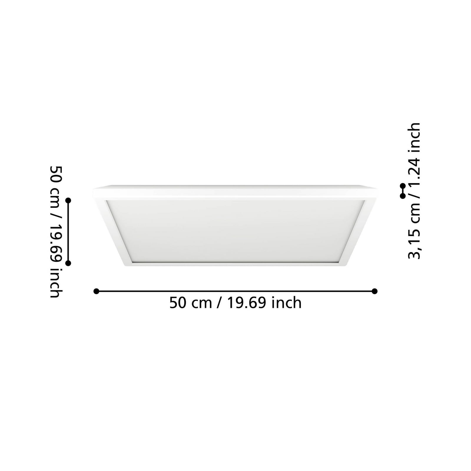 LED taklampe Rovito-Z smart dimbar hvit 50x50 cm IP44 detalj