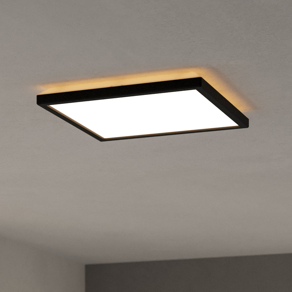 LED taklampe Rovito-Z smart dimbar RGB 29x29 cm svart IP44 forfra