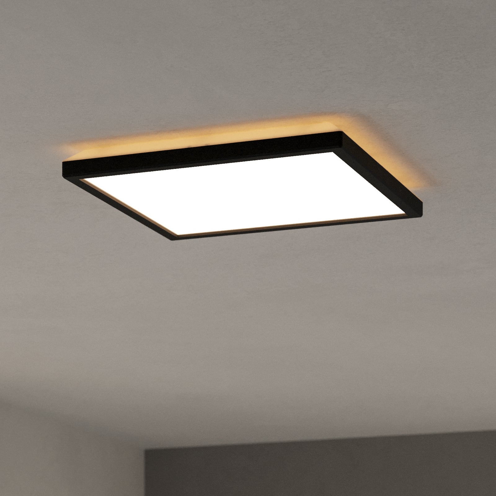 LED taklampe Rovito-Z smart dimbar RGB 29x29 cm svart IP44 forfra
