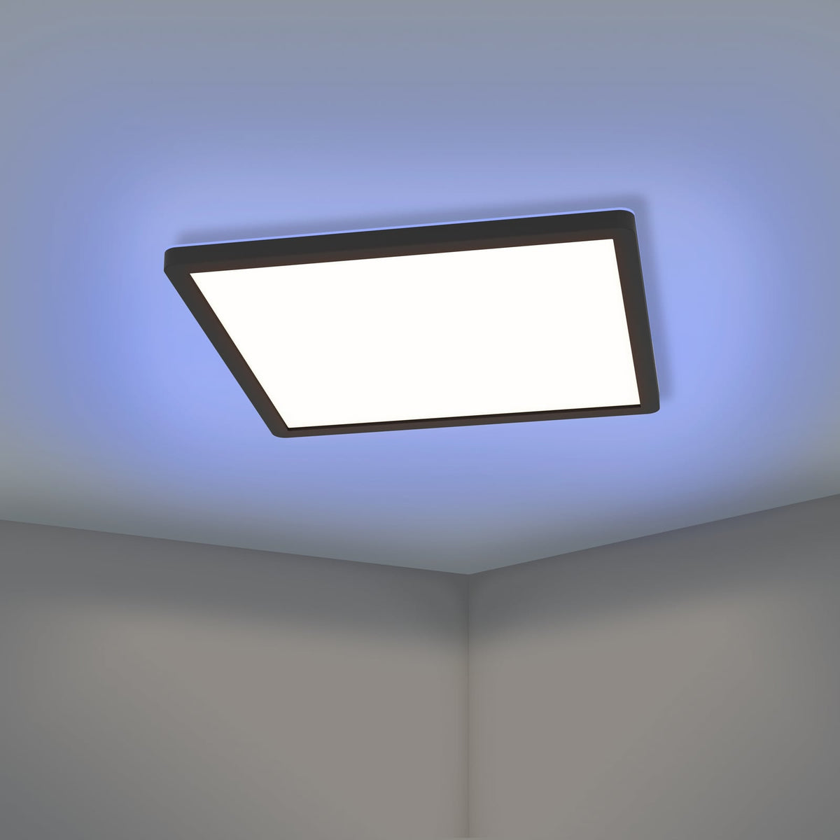 LED taklampe Rovito-Z smart dimbar RGB 29x29 cm svart IP44 fjernkontroll