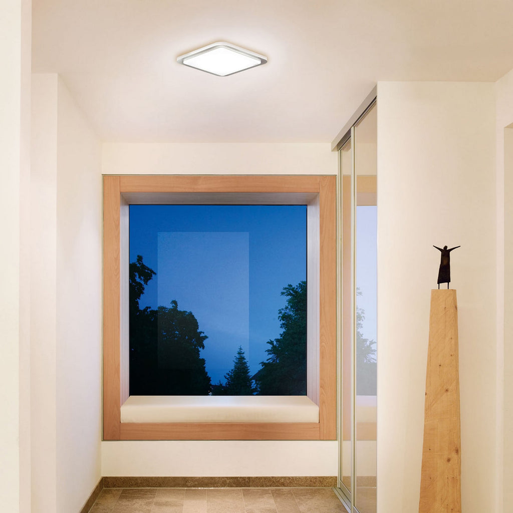 LED taklampe RS D2 V3 med bevegelsessensor børstet stål bakside