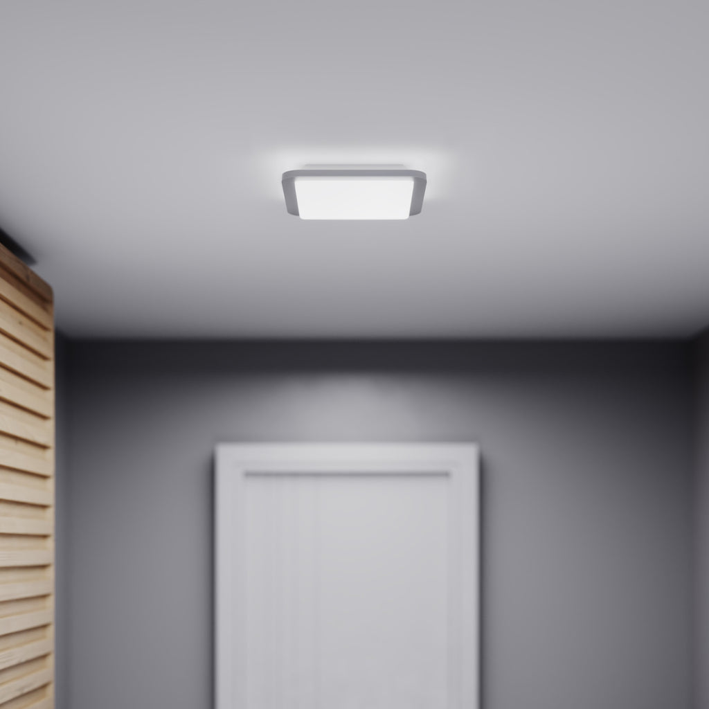 Detalj av LED taklampe RS D2 V3 med bevegelsessensor børstet stål
