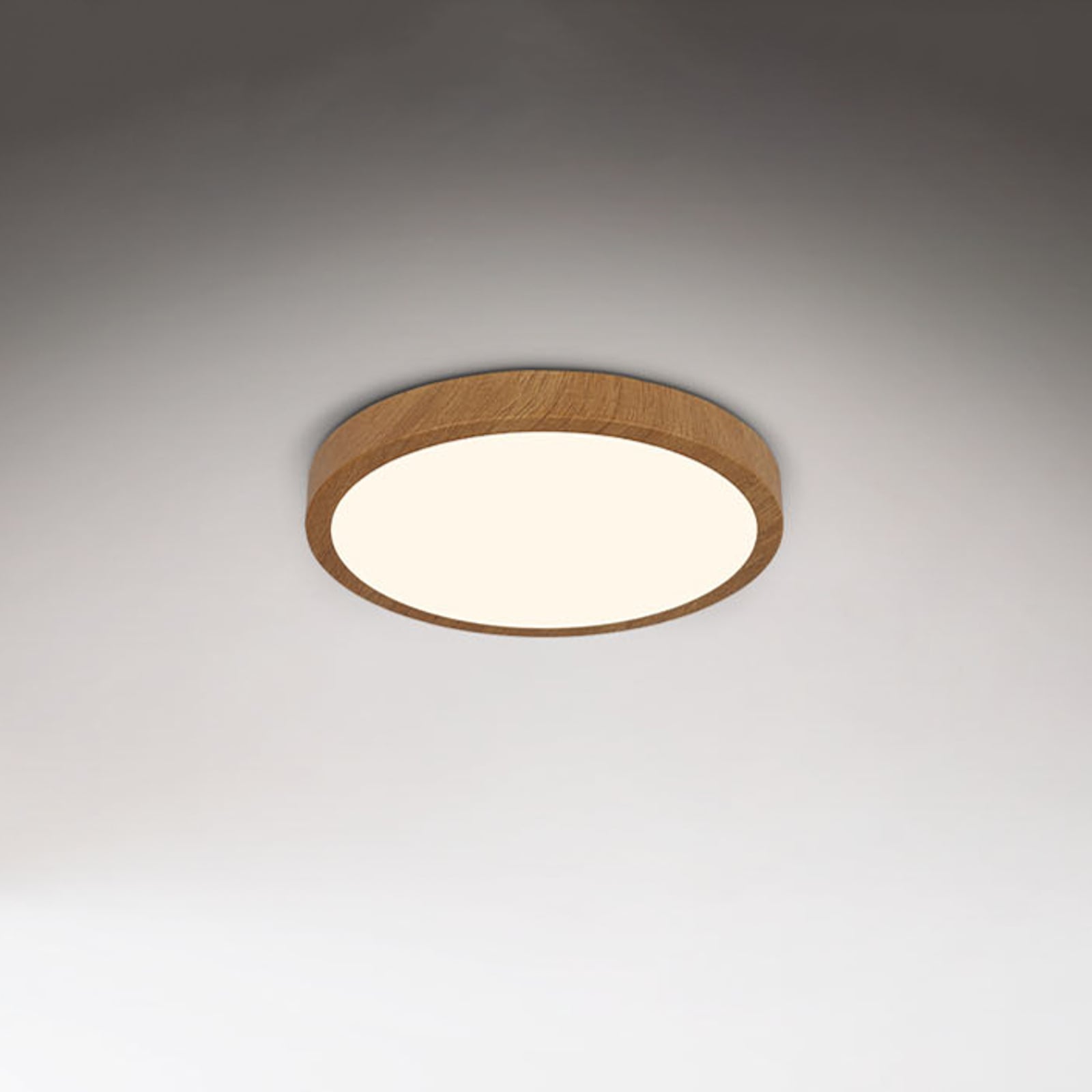 LED taklampe Runa Wood trefarget metall Ø38 cm bakside