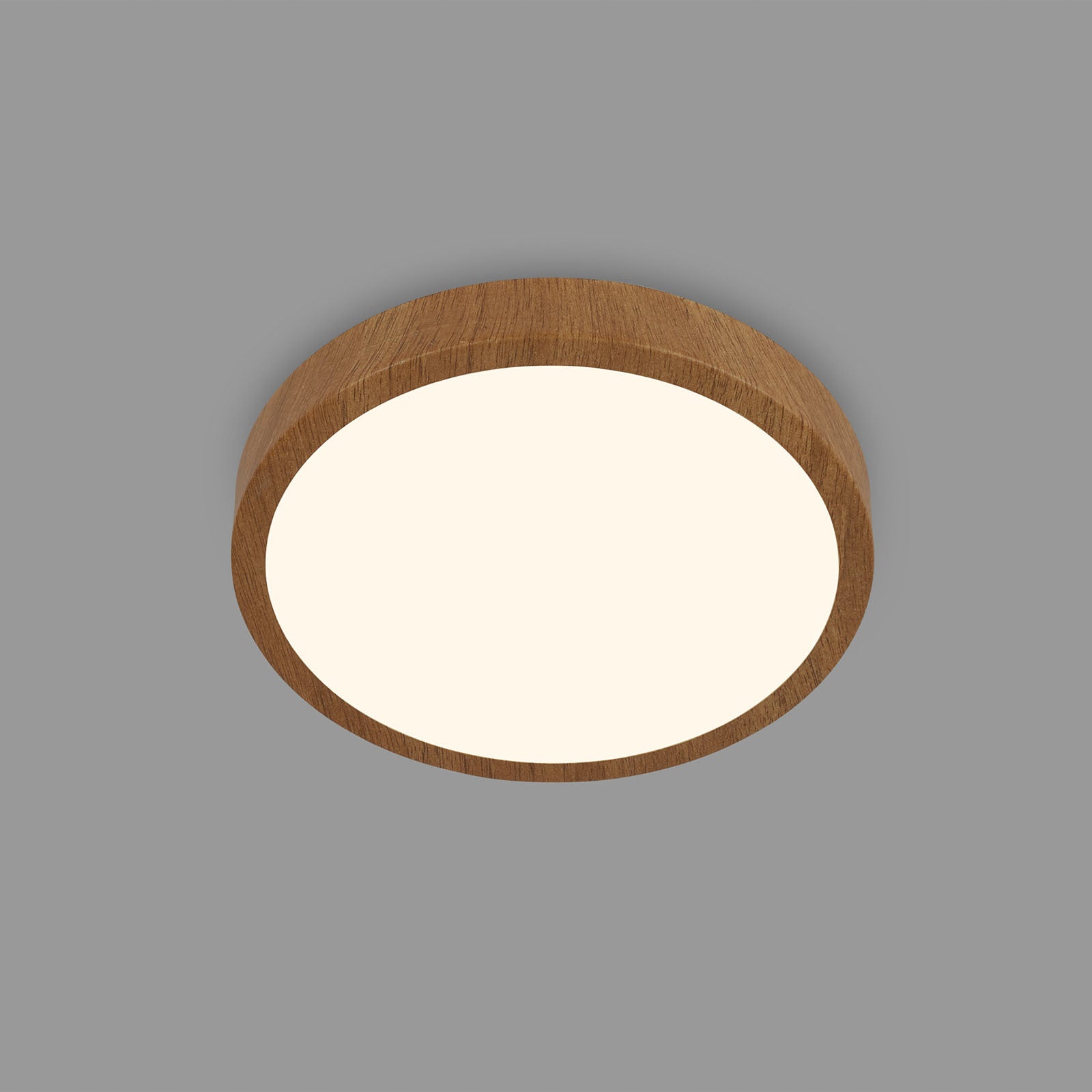 LED taklampe Runa Wood trefarget metall Ø38 cm montert i tak