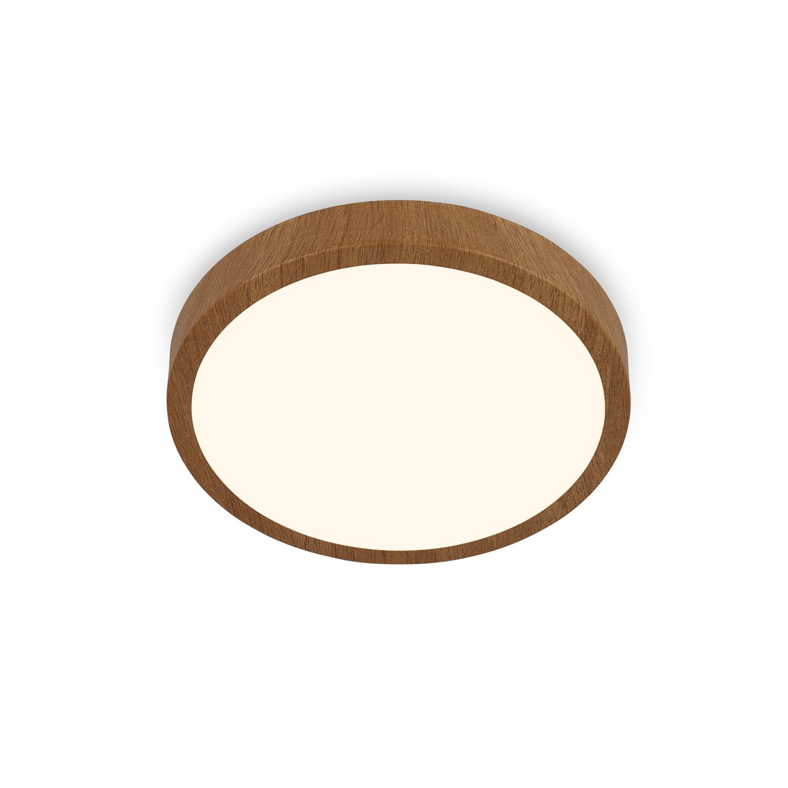Nærbilde av LED taklampe Runa Wood trefarget metall Ø38 cm