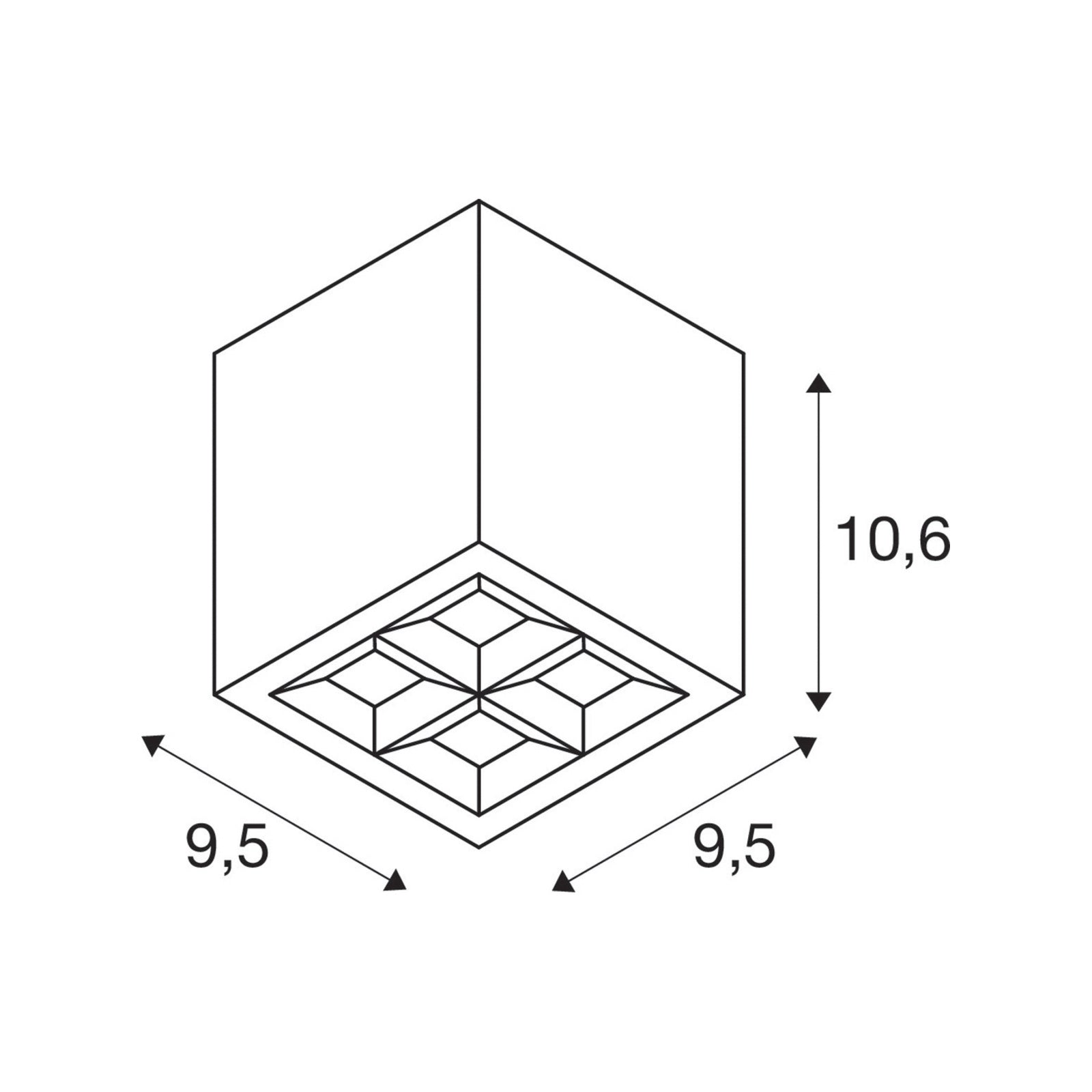 Montert LED taklampe S-Cube dimbar antrasitt CCT 15W IP65 utendørs