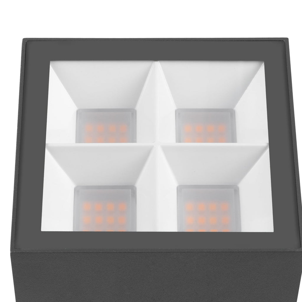 Nærbilde av LED taklampe S-Cube dimbar antrasitt CCT 15W IP65 lysdekke