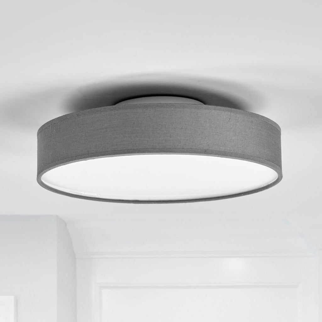 LED taklampe Saira grå tekstil forfra
