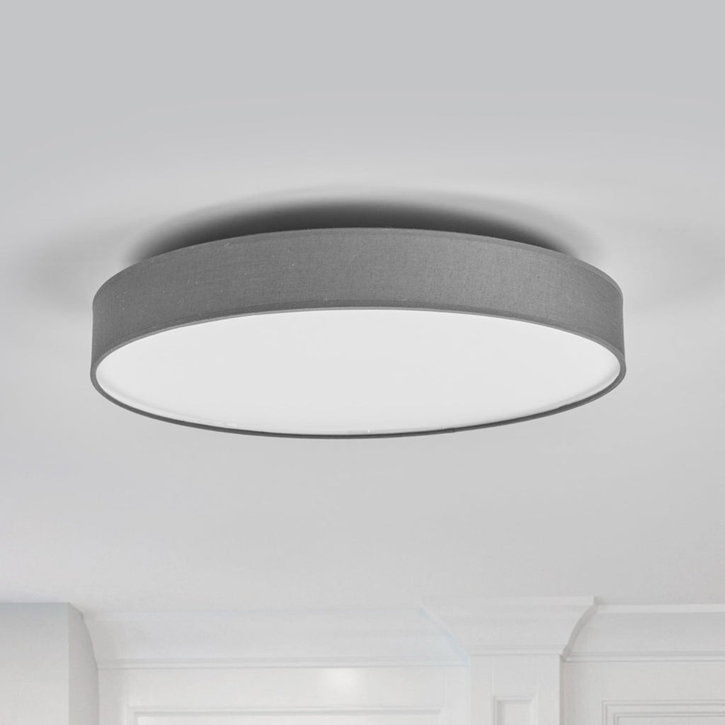LED taklampe Saira grå tekstil forfra