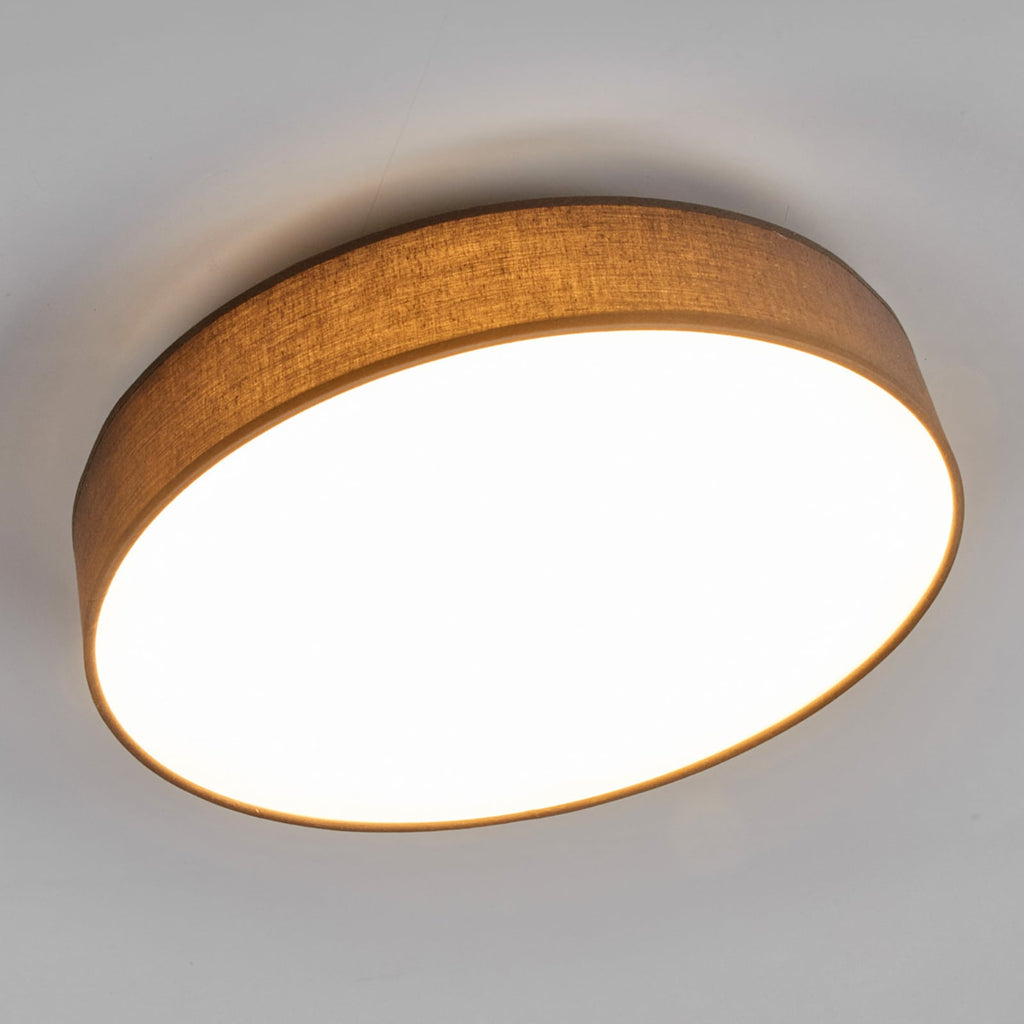 LED taklampe Saira tekstil grå Ø40 cm 24W varmhvit montert