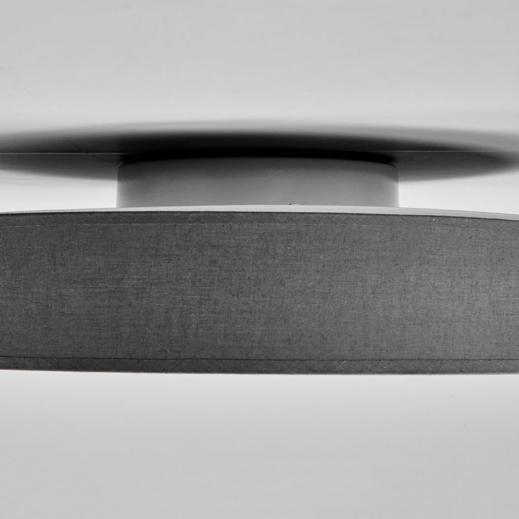 LED taklampe Saira tekstil grå Ø40 cm 24W varmhvit sett fra siden