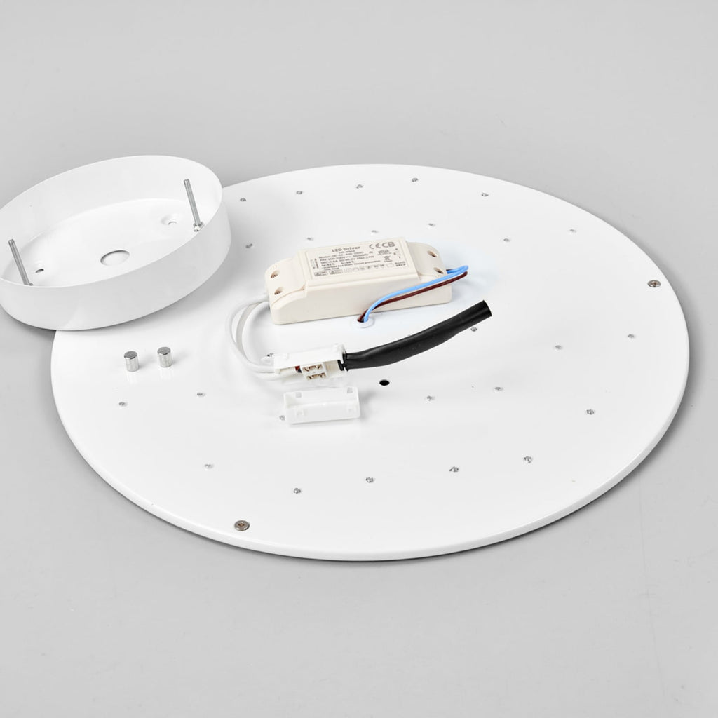 LED taklampe Saira tekstil grå Ø40 cm 24W varmhvit lysdetalj