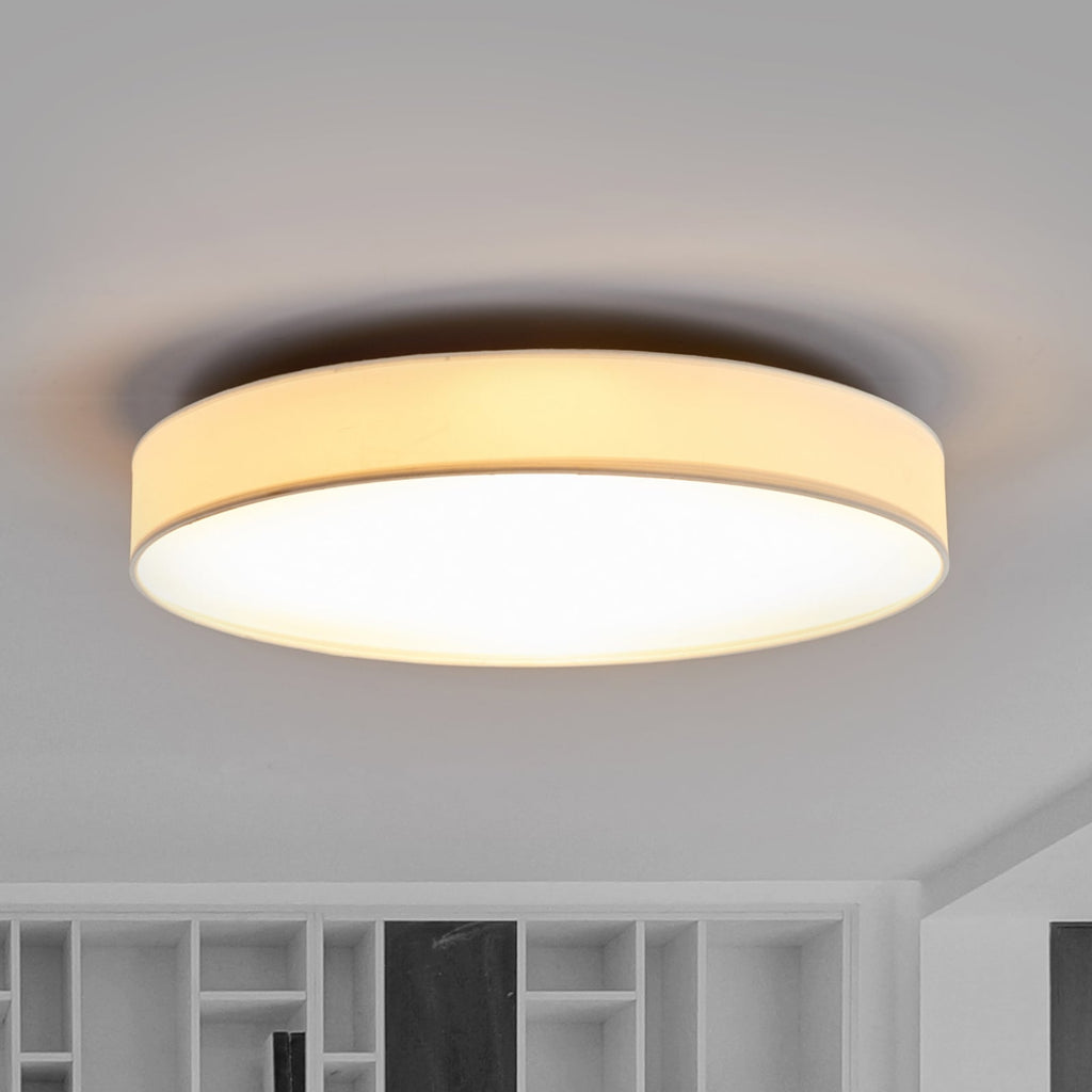 LED taklampe Saira tekstil hvit Ø50 cm 30W varmhvit forfra