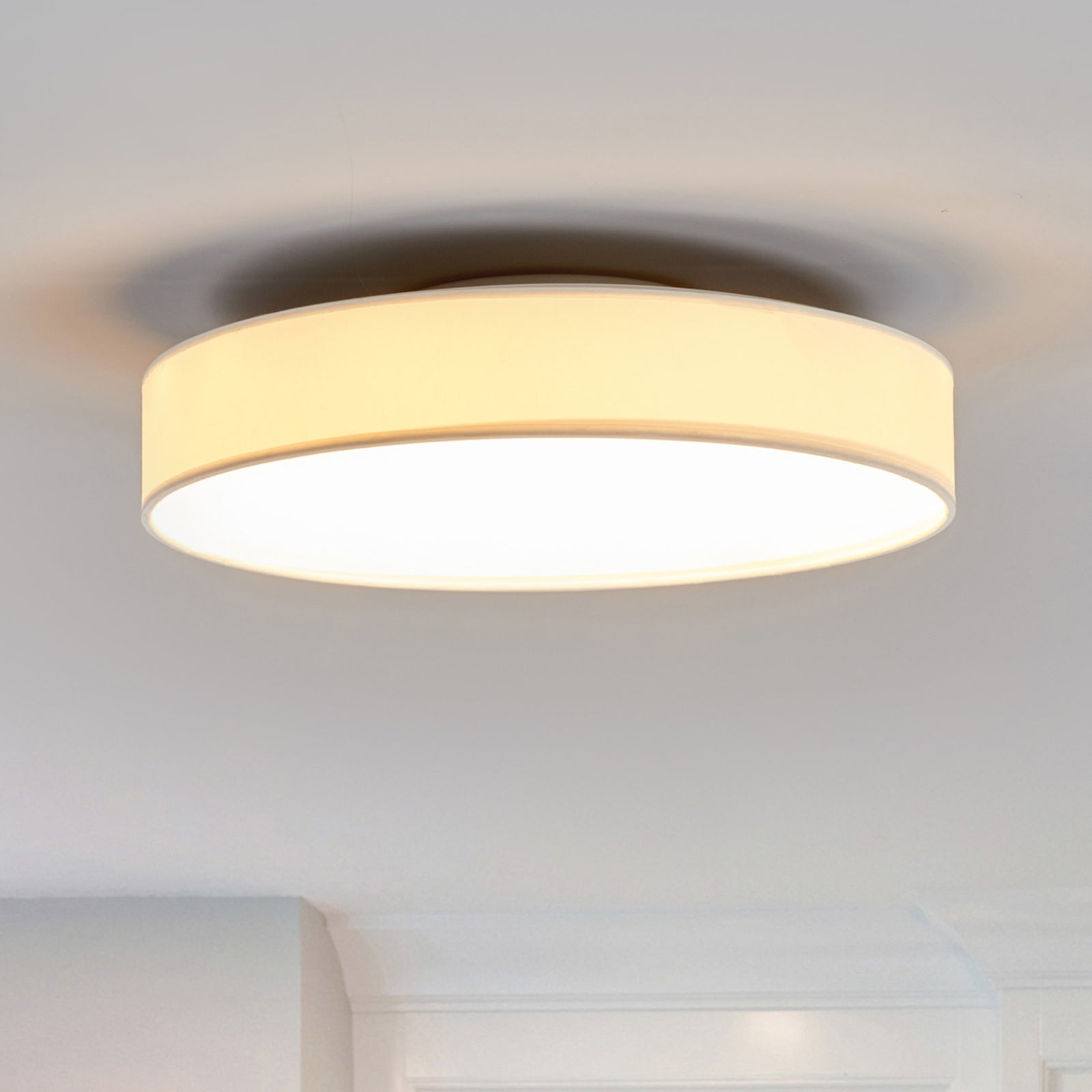 LED taklampe Saira tekstil hvit Ø40 cm 24W varmhvit bakside