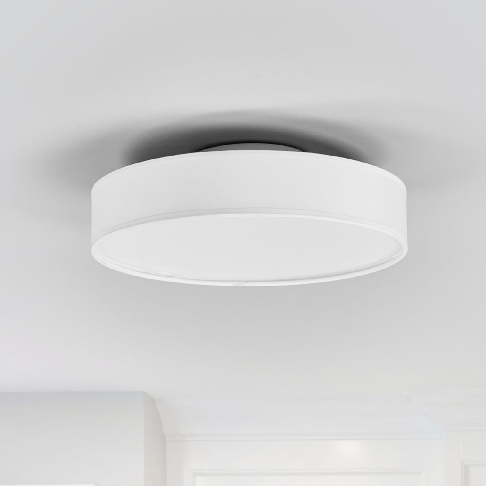 LED taklampe Saira tekstil hvit Ø30 cm 12W bakside