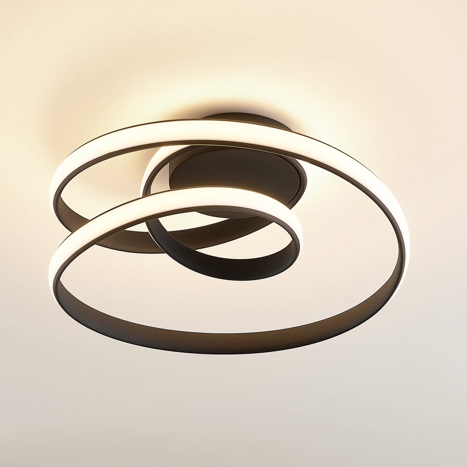 LED taklampe Sakina spiralform svart dimbar Ø48 cm 36W bakside