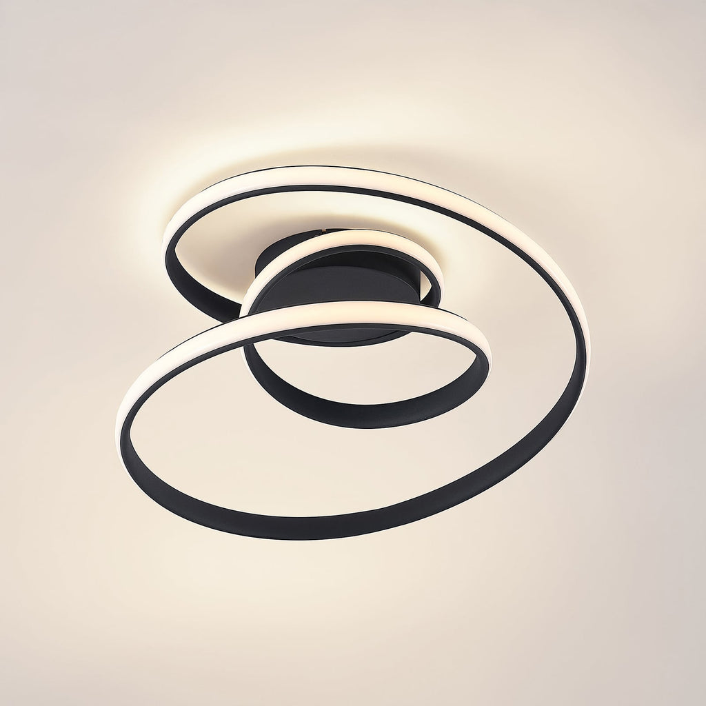 LED taklampe Sakina spiralform svart dimbar Ø48 cm 36W montert i rom
