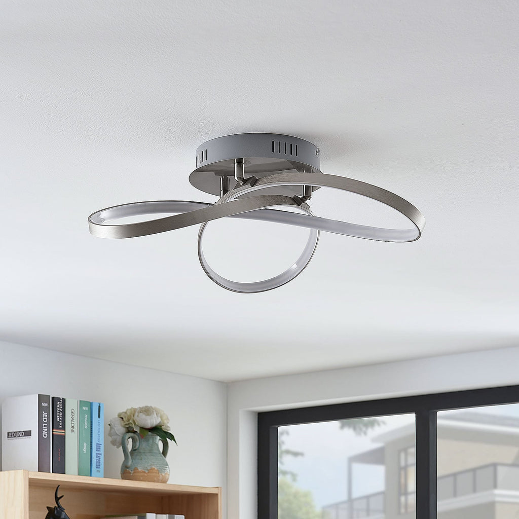LED taklampe Saliha dimbar matt nikkel Ø52,5 cm detalj