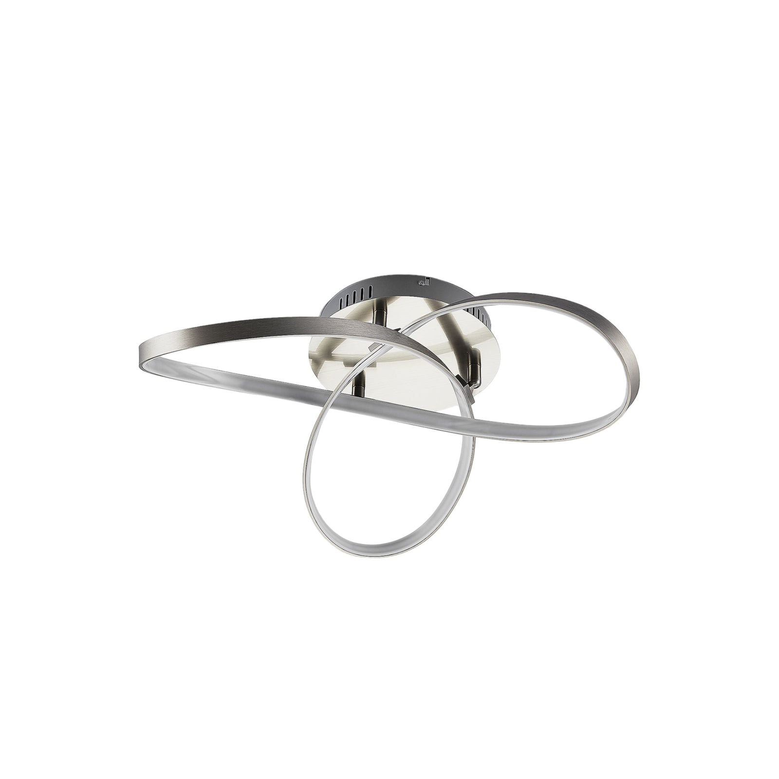 LED taklampe Saliha dimbar matt nikkel Ø52,5 cm montert i rom