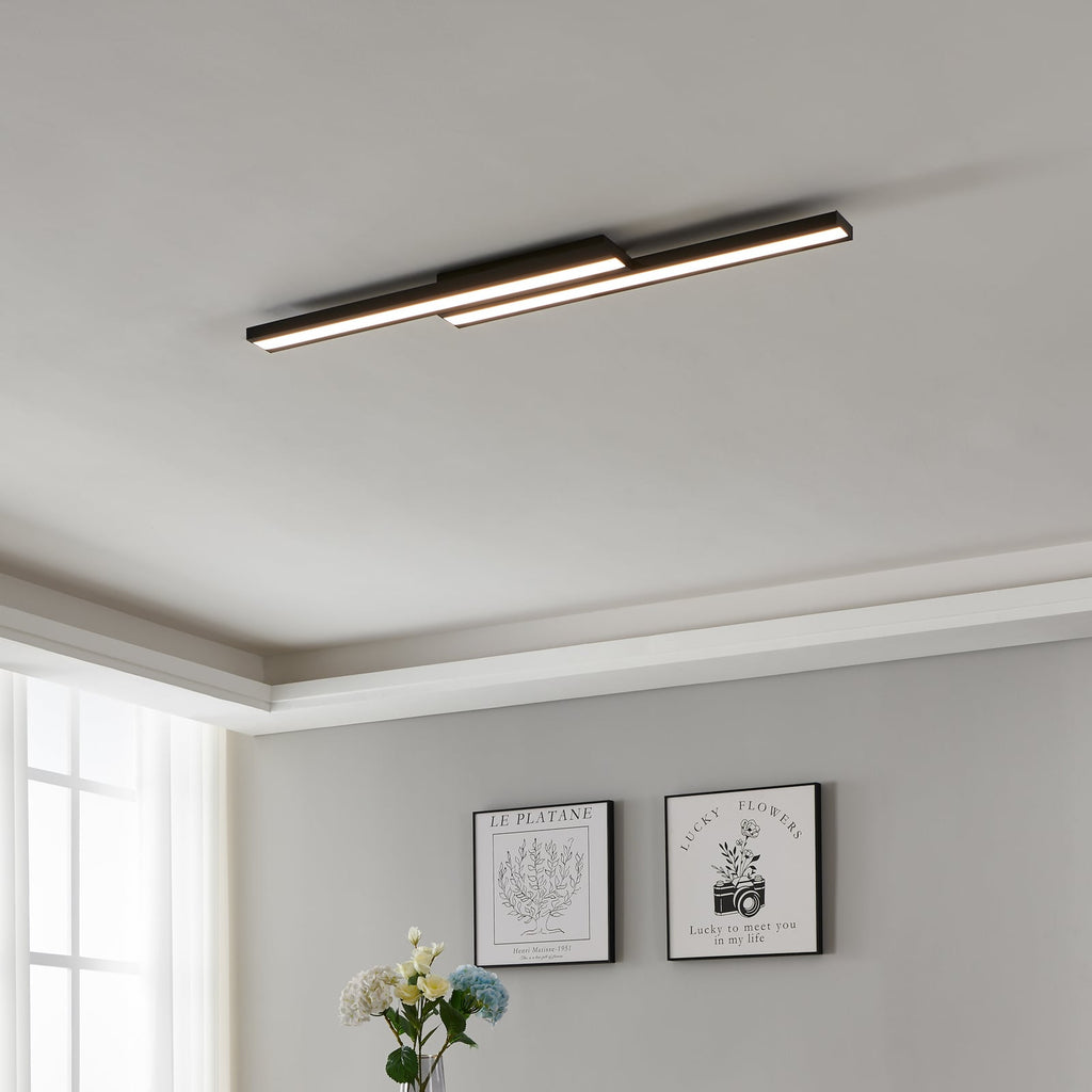 LED taklampe Saliteras-Z svart dimbar detalj av LED-lys
