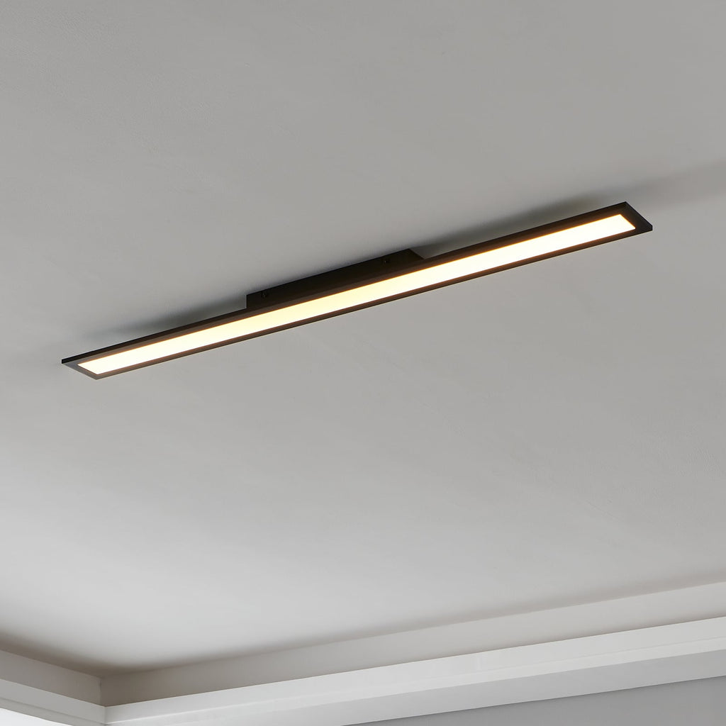 LED taklampe Salobrena-Z dimbar CCT 120x10 cm svart forfra