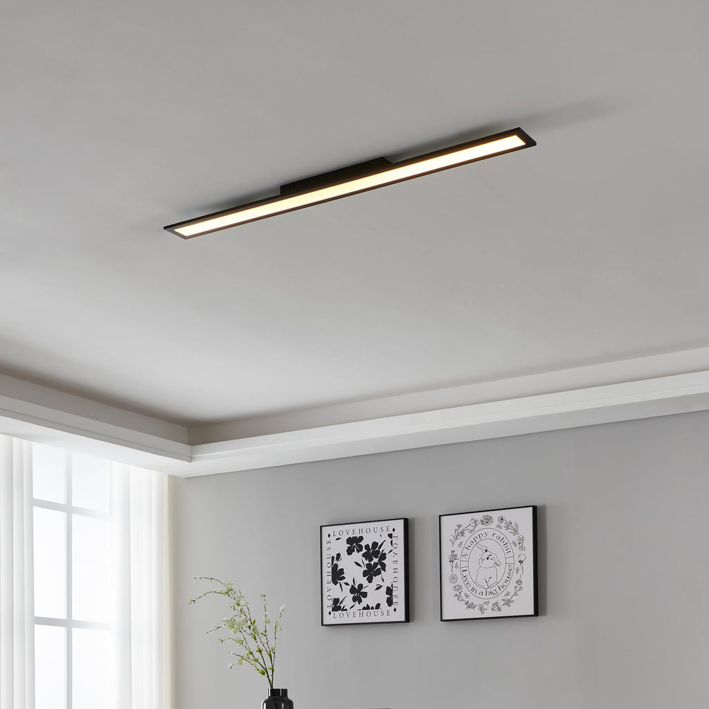 LED taklampe Salobrena-Z dimbar CCT 120x10 cm svart bakside
