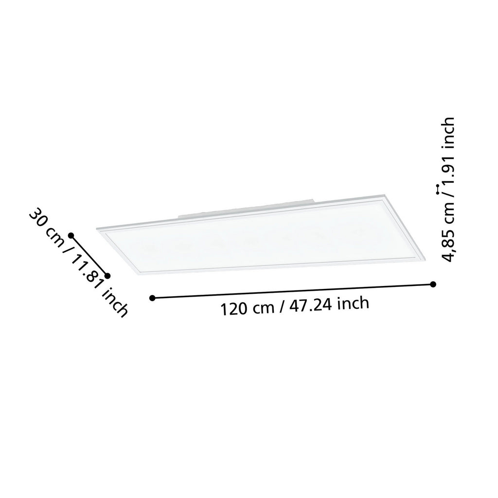Detalj av LED taklampe Salobrena-Z dimbar CCT 120x30 cm hvit