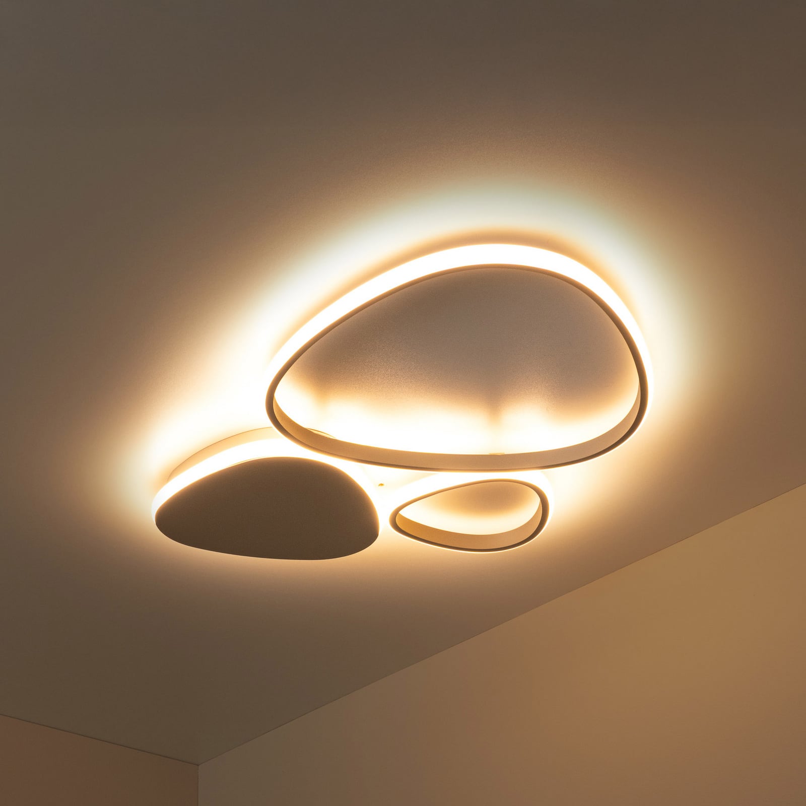 LED taklampe Samling taupe metall 62 cm front