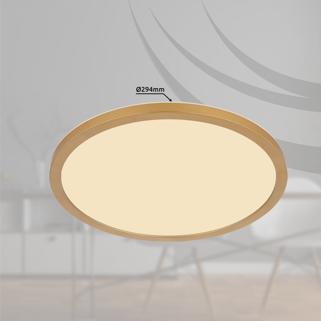 LED taklampe Sapana dimbar messing IP44 Ø29,5 cm detalj