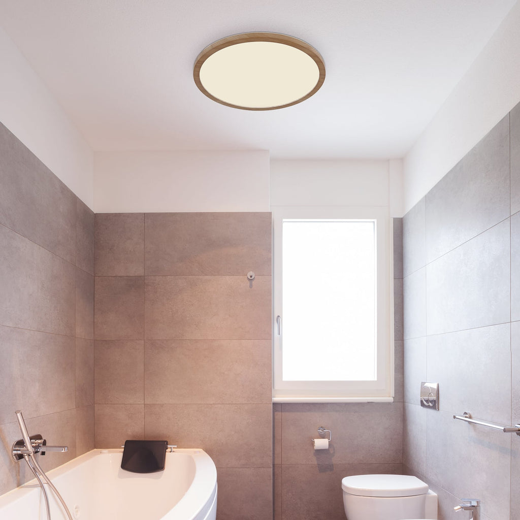 LED taklampe Sapana dimbar trefarget detalj av treskjerm