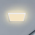 LED taklampe Sapana firkantet dimbar hvit IP44 18W forfra