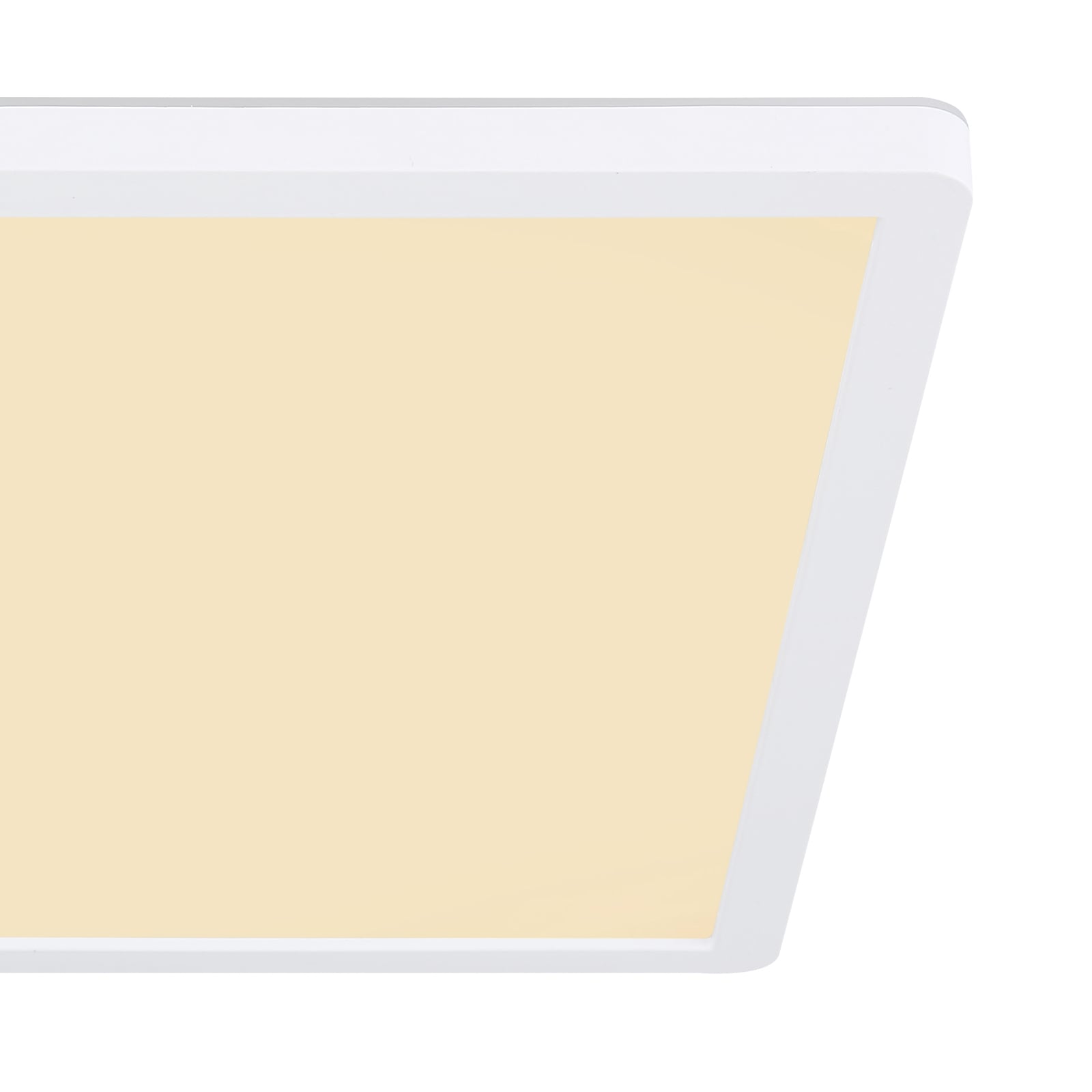 LED taklampe Sapana firkantet dimbar hvit IP44 18W sideprofil