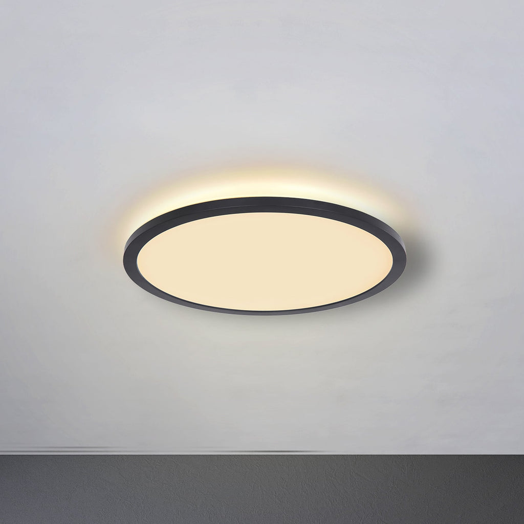 LED taklampe Sapana rund dimbar svart forfra