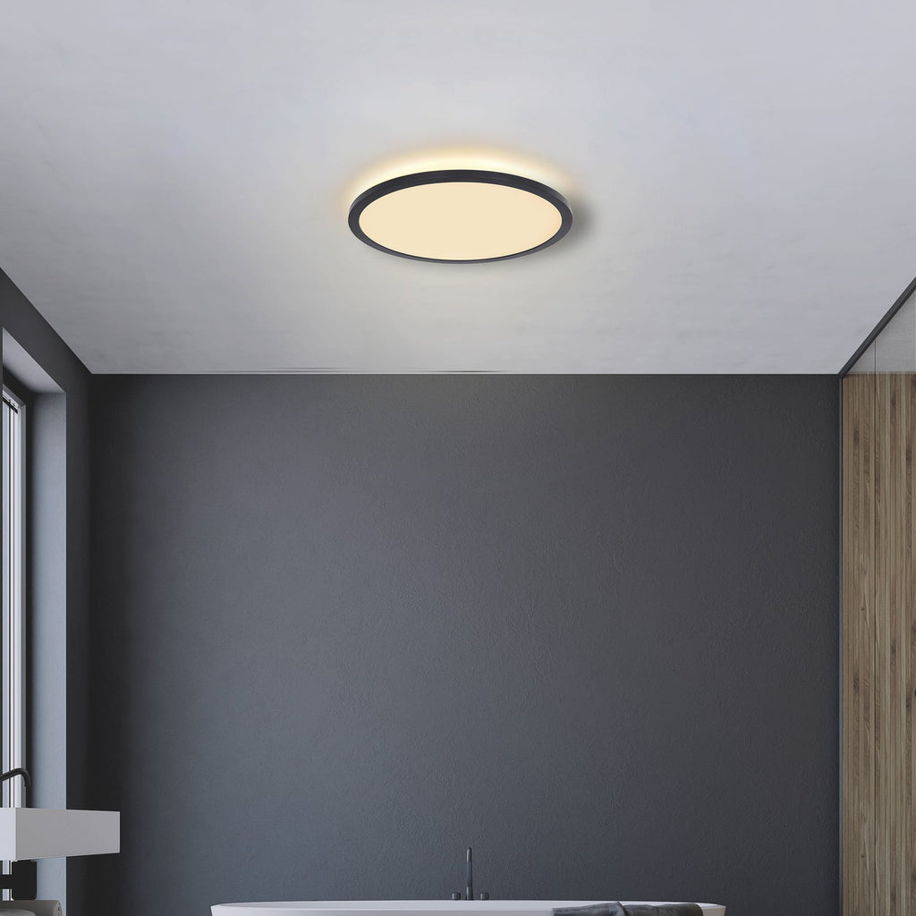 LED taklampe Sapana rund dimbar svart bakside