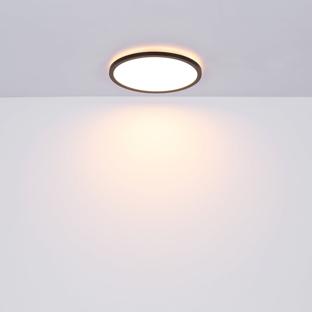 LED taklampe Sapana rund dimbar svart med lys