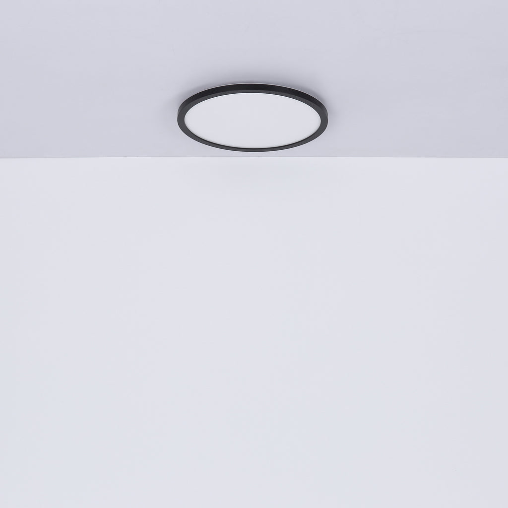 LED taklampe Sapana rund dimbar svart sideprofil
