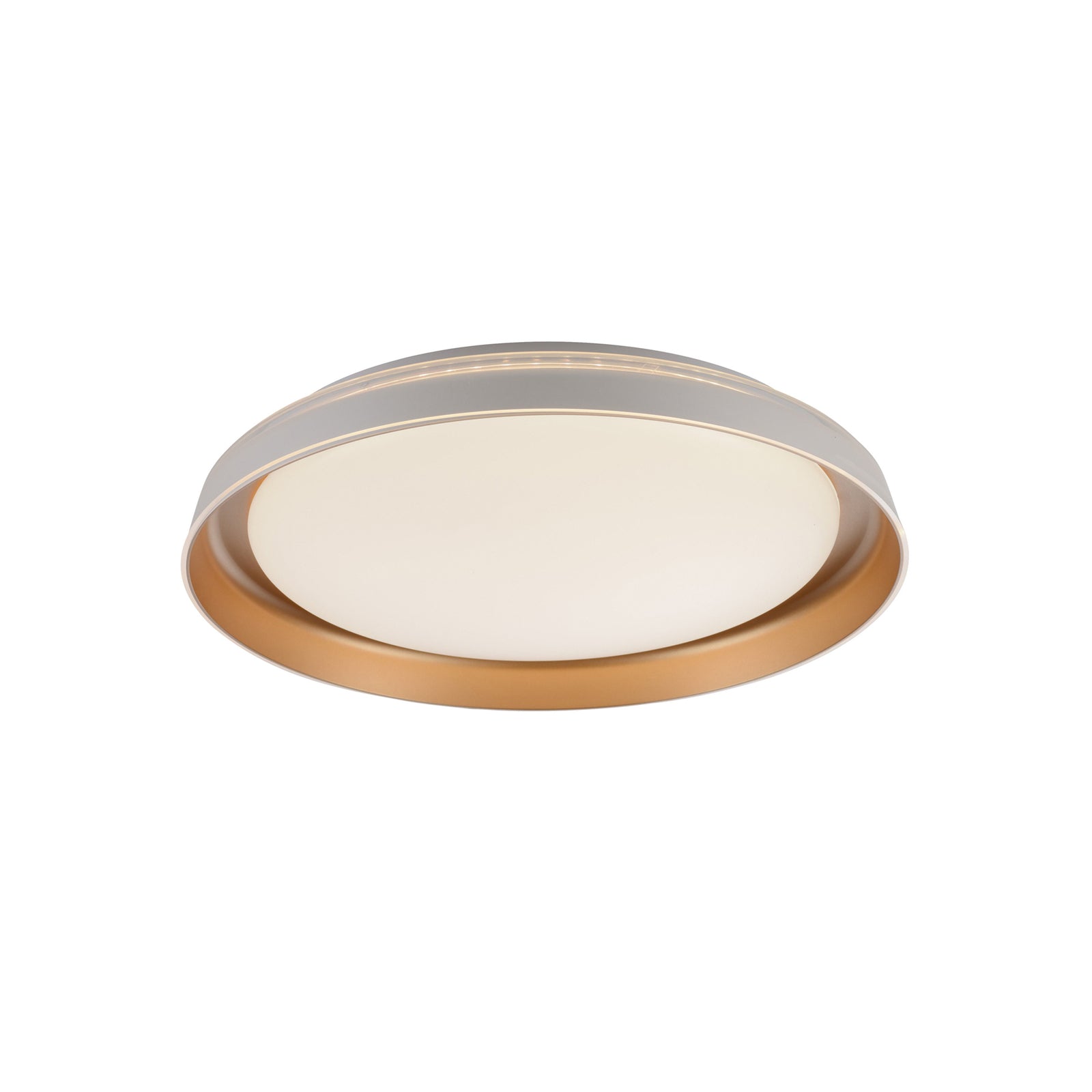 LED-taklampe Sati dimbar hvit/messing detalj