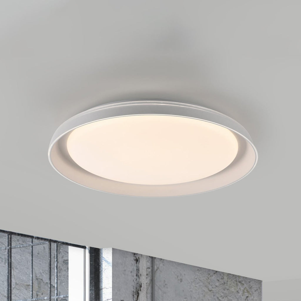 LED taklampe Sati dimbar plast hvit forfra