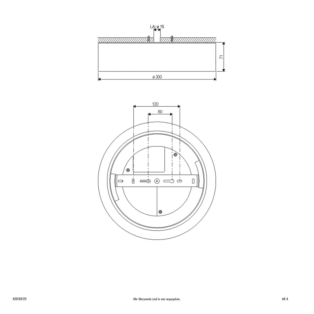 LED taklampe Sauro dimbar hvit Ø30 cm IP54 CCT bakside