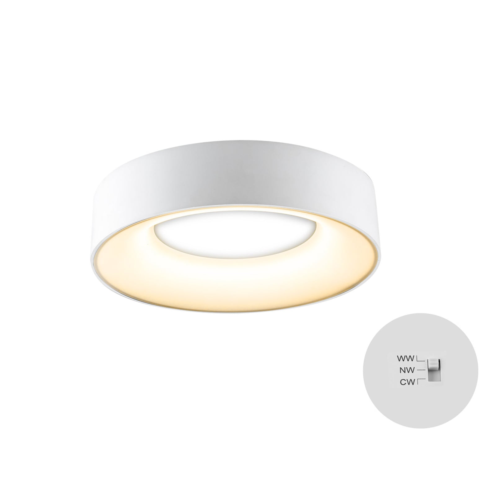 LED taklampe Sauro dimbar hvit Ø30 cm IP54 CCT detalj